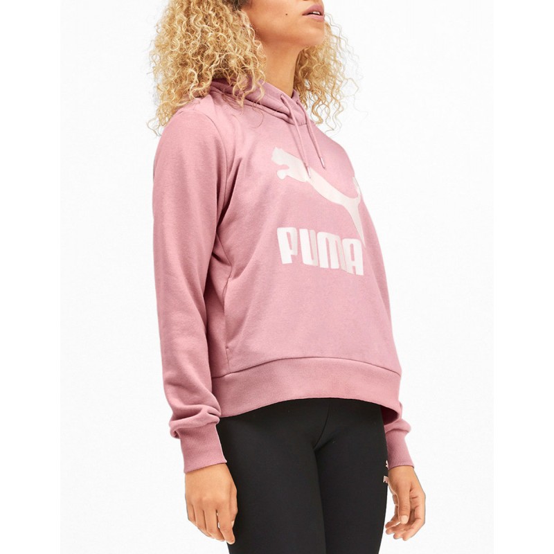 PUMA Classics Logo Hoodie Pink