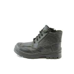 Детски боти черни с връзки ГЯ 111KP