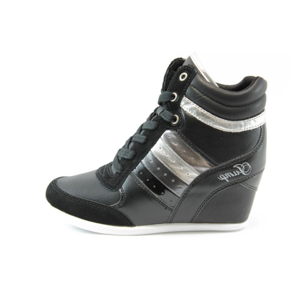 Дамски обувки на платформа с връзки черни Jump 1733чKP