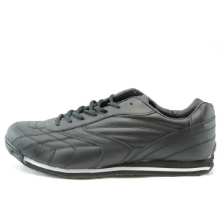 Черни мъжки маратонки, естествена кожа - спортни обувки за целогодишно ползване N 10008122