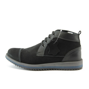 Мъжки боти черни от набук МЙ 93153чKP