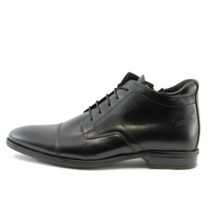 Черни мъжки боти, естествена кожа - елегантни обувки за есента и зимата N 10007586