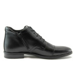 Черни мъжки боти, естествена кожа - елегантни обувки за есента и зимата N 10007586