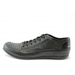 Мъжки обувки черни спортни от естествена кожа КРО 1210KP