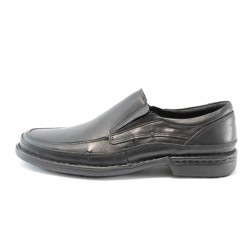 Мъжки обувки черни с ластик КП7417ЧеренKP