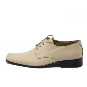 Мъжки обувки с връзки бежови ШП 801бежKP