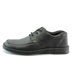Мъжки обувки с връзки черни КН016KP