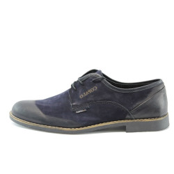 Мъжки стилни обувки от син велур КО39-991СKP