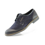 Мъжки стилни обувки от син велур КО39-991СKP