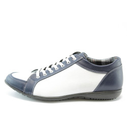 Мъжки обувки с връзки спортни бяло-сини МИ 3KP
