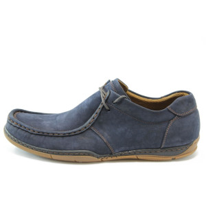 Мъжки мокасини сини от естествен набук МИ К50СинKP