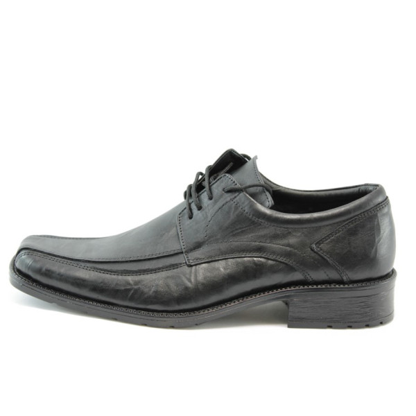 Мъжки обувки от естествена кожа черни ЛД 144мKP