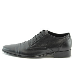 Мъжки обувки с ластици черна кожа  ДИ 909чKP