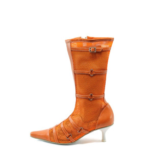 Летни дамски ботуши в оранжев цвят ГО 348 оранжевиKP