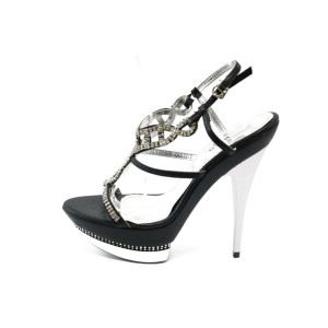 Дамски сандали черни на ток ФР D167 черниKP