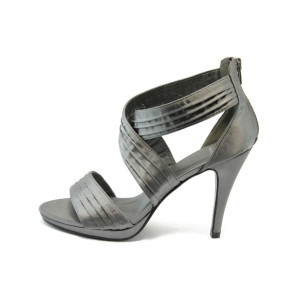 Дамски сандали сиви на ток КП Z6 сивоKP