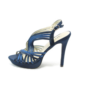 Дамски сандали сини на ток КП 0864 синиKP