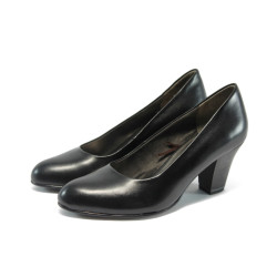 Дамски обувки черни с ток Jana 8-22405-23 черни ANTISHOKK KP