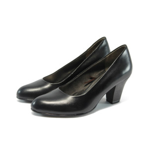 Дамски обувки черни с ток Jana 8-22405-23 черни ANTISHOKK KP