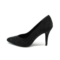 Черни дамски обувки с ток Marco Tozzi 2-22405-23 черниKP