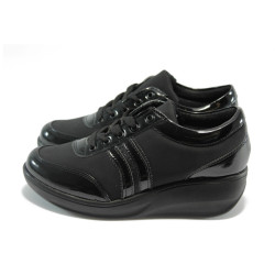 Дамски обувки черни с платформа МИ 215 черниKP