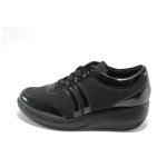 Дамски обувки черни с платформа МИ 215 черниKP