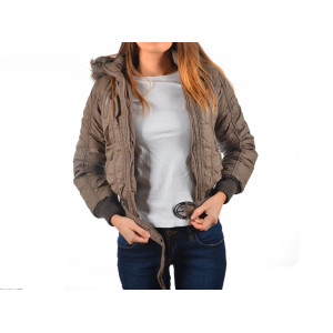 Дамско зимно яке кафяво ДД 9678KPS