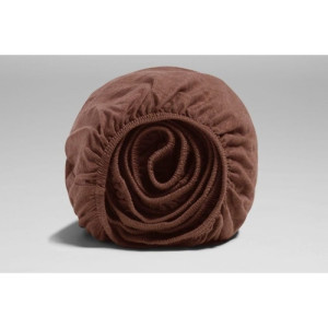 Кафяв чаршаф с ластик за матрак