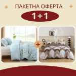 Единично спално бельо в комплект 1+1 микросатен Тея с цветя и Китон