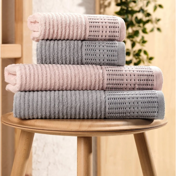 Комплект 4 хавлиени кърпи Olivy Pink/Gray