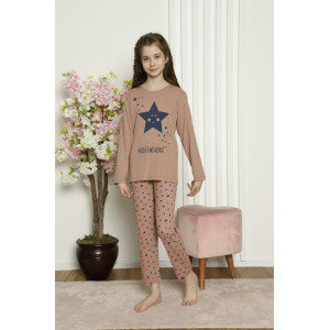 Детска пижама 3/4 г Звезда Таупе
