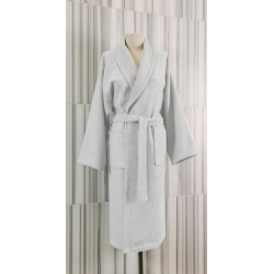 Светлосив вафлен халат ELIZA 