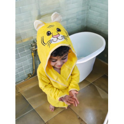 Детски халат с лъвче - Жълт