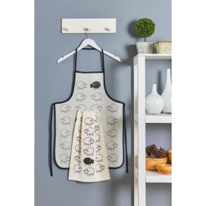 Комплект кухненска престилка и кърпа Овчици Комплект кухненска престилка и кърпа Овчици