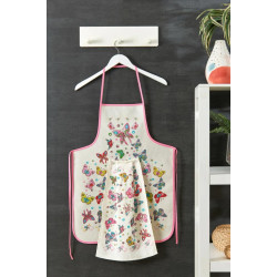 Комплект кухненска престилка и кърпа Пеперуди