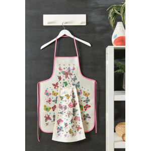 Комплект кухненска престилка и кърпа Пеперуди Комплект кухненска престилка и кърпа Пеперуди
