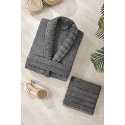 СЕТ халат и хавлиена кърпа Карла - Антрацит