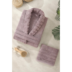 СЕТ халат и хавлиена кърпа Карла - Пепел