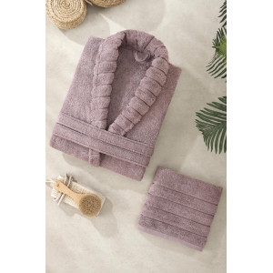 СЕТ халат и хавлиена кърпа Карла - Пепел СЕТ халат и хавлиена кърпа Карла - Пепел