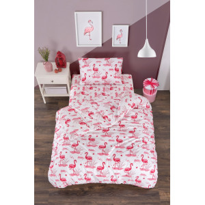 Единичен спален комплект Памук Фламинго Единичен спален комплект Памук Фламинго