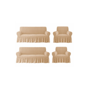 Еластичен калъф за фотьойл и диван 3-2-1-1 - Бежово