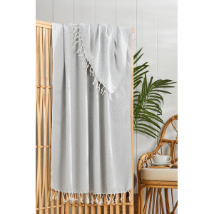 Плажна кърпа от пещемал 90х170 см. - Сиво Плажна кърпа от пещемал 90х170 см. - Сиво
