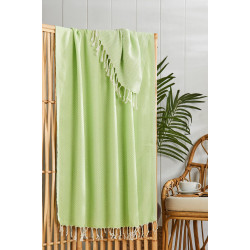 Плажна кърпа от пещемал 90х170 см. - Зелено