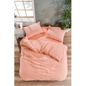 Единичен спален комплект Ранфорс - Праскова  Единичен спален комплект Ранфорс - Праскова