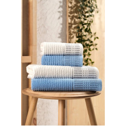 Комплект Хавлиени кърпи Oliviya -  Синьо и Крем