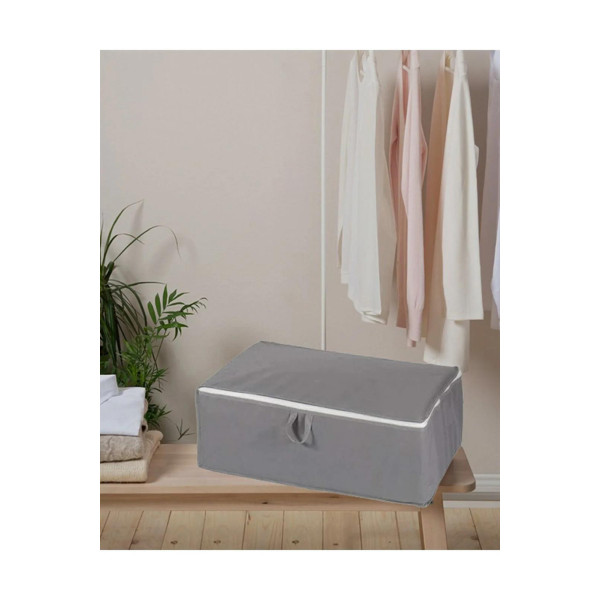 Кутия за съхранение от текстил - сива