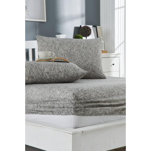 Чаршаф с ластик и калъфка Боя 90х200 см. - сив Чаршаф с ластик и калъфка Боя 90х200 см. - сив