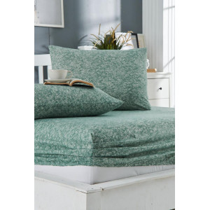 Комплект чаршаф с ластик и калъфки Боя 160х200 см. - зелено