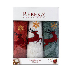 Комплект 3 Коледни кърпи Еленчета 