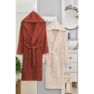 Промо сет Хавлиени халати - Керемида и Бежово Промо сет Хавлиени халати - Керемида и Бежово